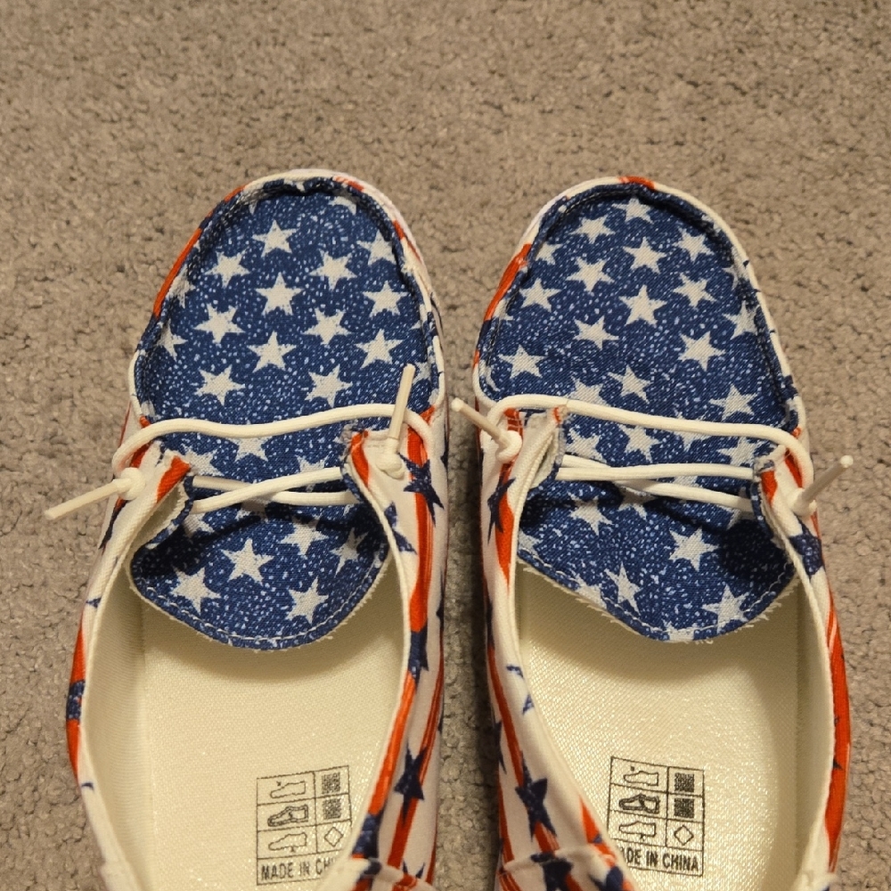 Starry Blue and Red Ladies Shoes